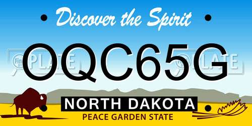 OQC65G North Dakota License Plate