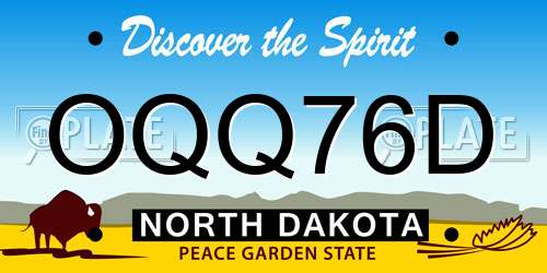 OQQ76D North Dakota License Plate