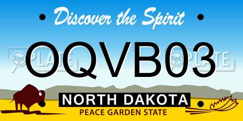 OQVB03 North Dakota License Plate