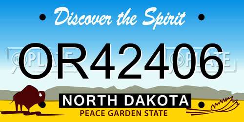 OR42406 North Dakota License Plate
