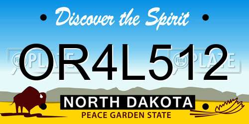 OR4L512 North Dakota License Plate