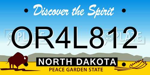 OR4L812 North Dakota License Plate