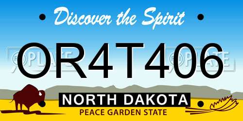 OR4T406 North Dakota License Plate