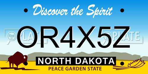 OR4X5Z North Dakota License Plate