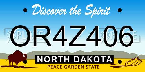 OR4Z406 North Dakota License Plate
