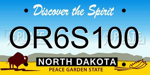 OR6S100 North Dakota License Plate
