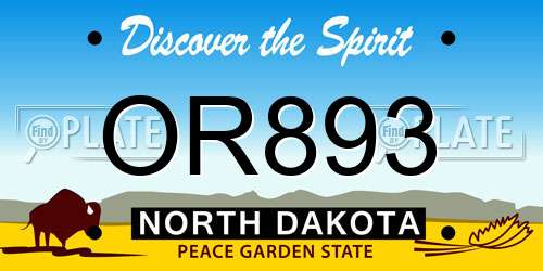 OR893 North Dakota License Plate