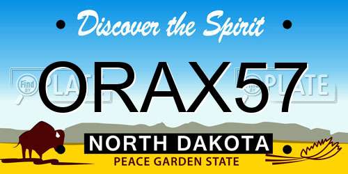 ORAX57 North Dakota License Plate