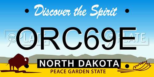 ORC69E North Dakota License Plate