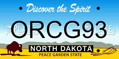 ORCG93 North Dakota License Plate
