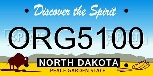 ORG5100 North Dakota License Plate