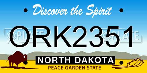 ORK2351 North Dakota License Plate