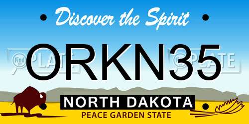 ORKN35 North Dakota License Plate