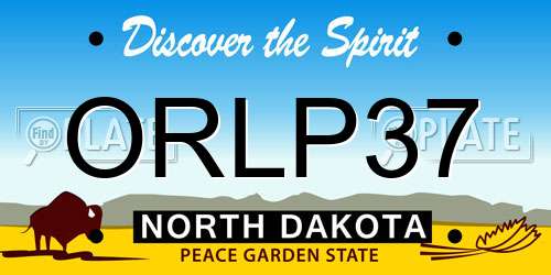 ORLP37 North Dakota License Plate
