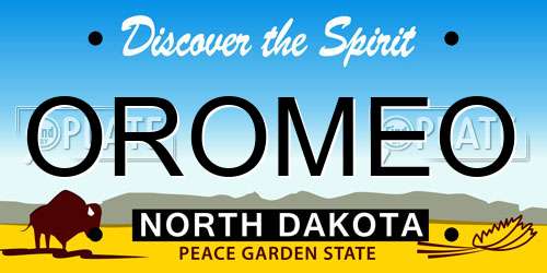 OROMEO North Dakota License Plate