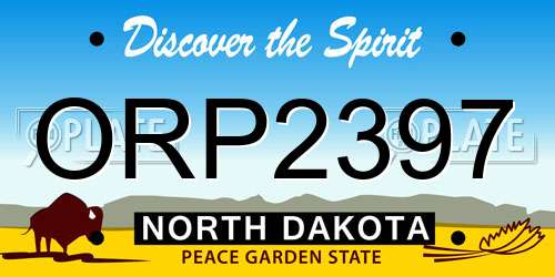 ORP2397 North Dakota License Plate