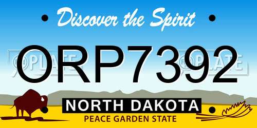 ORP7392 North Dakota License Plate
