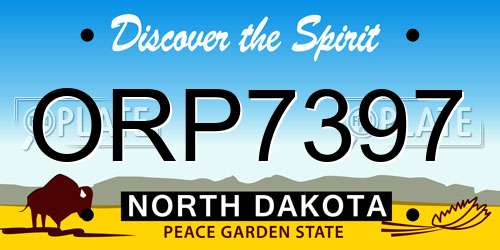 ORP7397 North Dakota License Plate