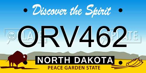ORV462 North Dakota License Plate