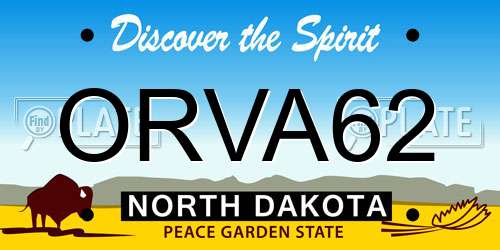 ORVA62 North Dakota License Plate