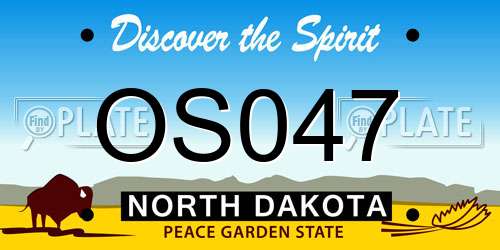 OS047 North Dakota License Plate