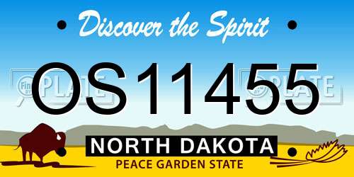 OS11455 North Dakota License Plate