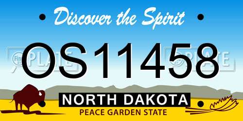 OS11458 North Dakota License Plate