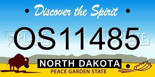 OS11485 North Dakota License Plate