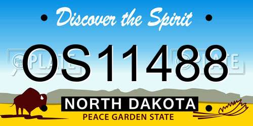 OS11488 North Dakota License Plate