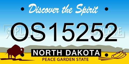 OS15252 North Dakota License Plate