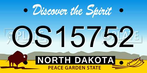 OS15752 North Dakota License Plate