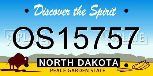OS15757 North Dakota License Plate