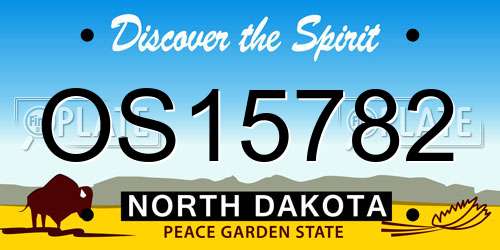 OS15782 North Dakota License Plate