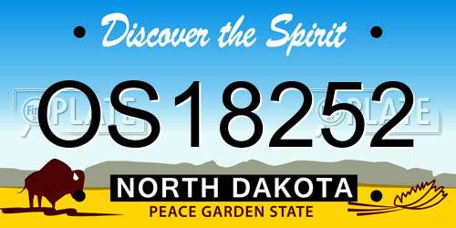 OS18252 North Dakota License Plate