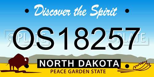OS18257 North Dakota License Plate