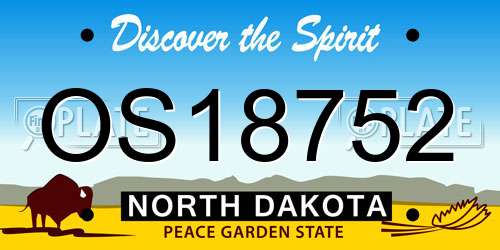 OS18752 North Dakota License Plate