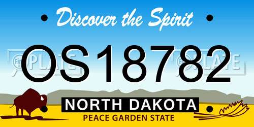 OS18782 North Dakota License Plate