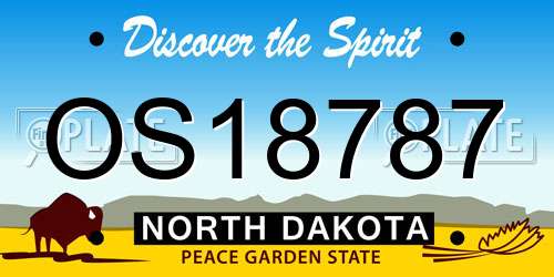 OS18787 North Dakota License Plate