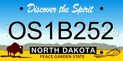 OS1B252 North Dakota License Plate