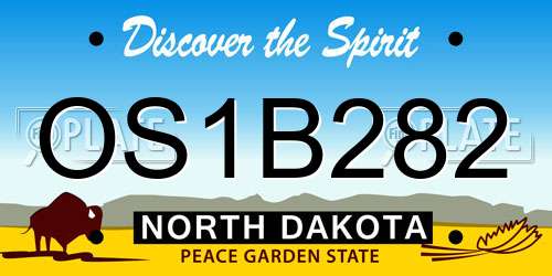 OS1B282 North Dakota License Plate