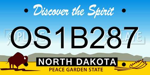 OS1B287 North Dakota License Plate