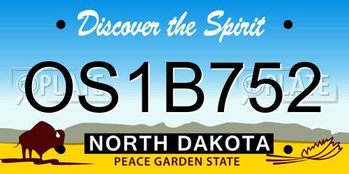 OS1B752 North Dakota License Plate