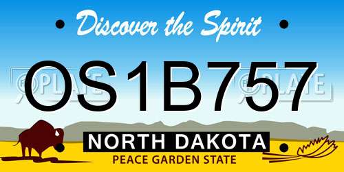 OS1B757 North Dakota License Plate