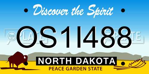 OS1I488 North Dakota License Plate