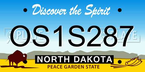 OS1S287 North Dakota License Plate