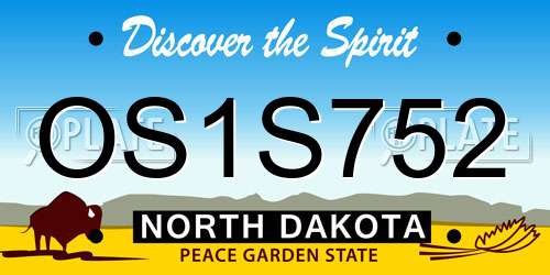 OS1S752 North Dakota License Plate