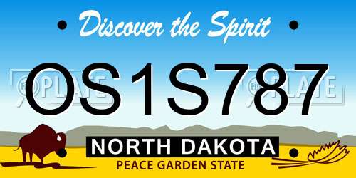 OS1S787 North Dakota License Plate