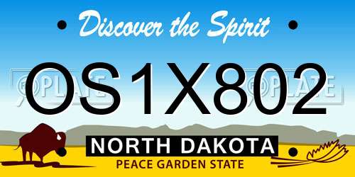OS1X802 North Dakota License Plate