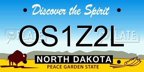 OS1Z2L North Dakota License Plate