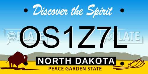 OS1Z7L North Dakota License Plate